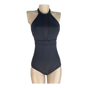 Afriel & Tabbris Mesh Cutout Jessica Halter High Neck Swimsuit